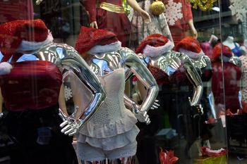 One Jamaica Ave. shop's holiday window.